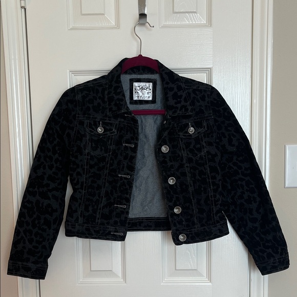 Justice Premium Leopard Jean Jacket - Picture 1 of 8